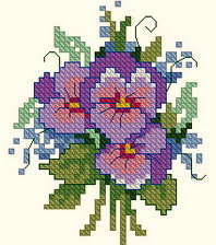 Схема вышивки «фиалки»