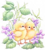 Схема вышивки «пасхальные цыплята»