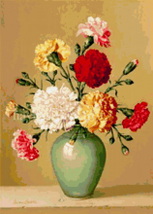 Гвоздики - флора.гвоздики.натюрморт, цветы, букет, природа - предпросмотр