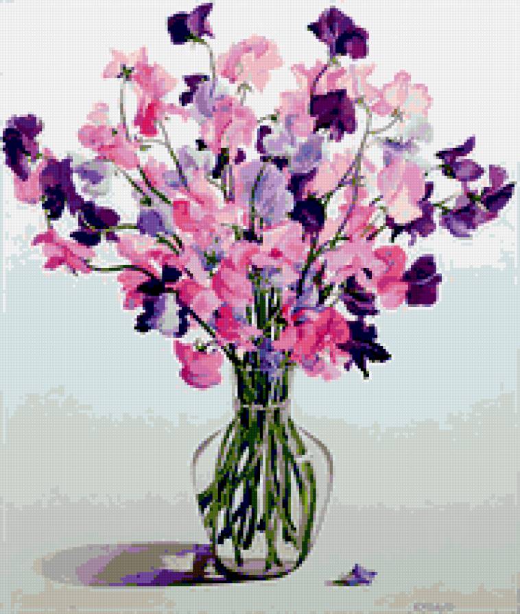 Душистый горошек - цветы, букет, природа, флора.душистый горошек.натюрморт - предпросмотр