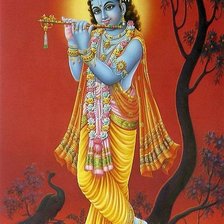 Схема вышивки «Кришна играет  на  флейте»