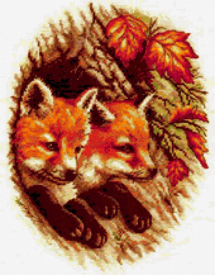 лисята - лисята, нора - предпросмотр