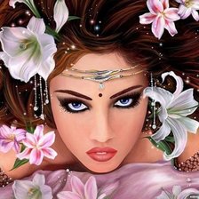 Схема вышивки «Девушка»