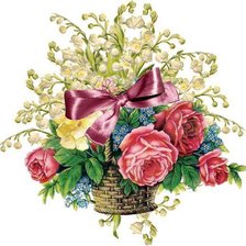 Схема вышивки «корзина с цветами»