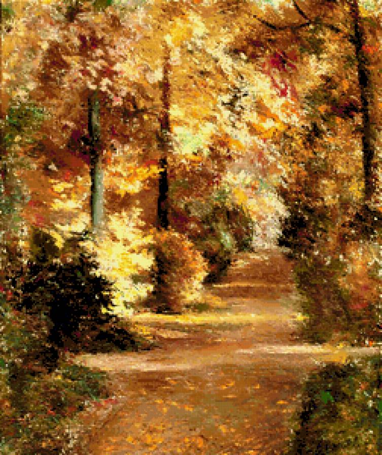 Осень в парке - листва, времена года, осень, парк - предпросмотр