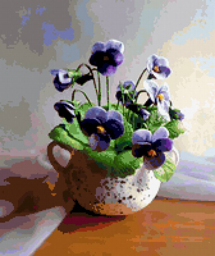 анютины глазки - фиалки, цветы - предпросмотр