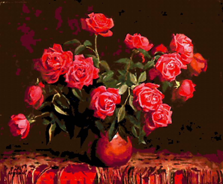 красные розы - розы, цветы, букет - предпросмотр