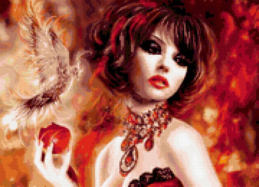 девушка с яблоком - предпросмотр