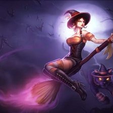 Схема вышивки «ведьма на метле»