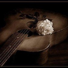 Схема вышивки «роза с гитарой»