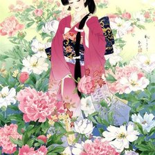 Схема вышивки «гейша»