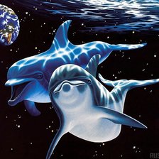 Схема вышивки «Дельфины»