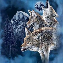 Схема вышивки «волки»