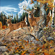 Схема вышивки «олени»