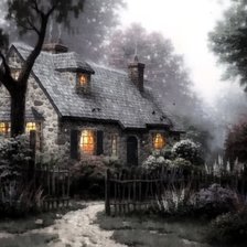 Схема вышивки «Дом у ручья 6»