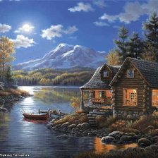 Схема вышивки «Лесной домик»