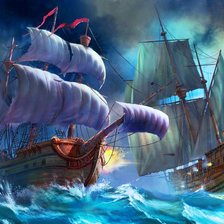 Схема вышивки «корабли»