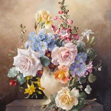 Схема вышивки «Натюрморт с розами»