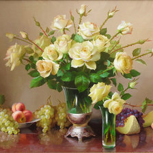 Схема вышивки «Розы и фрукты»