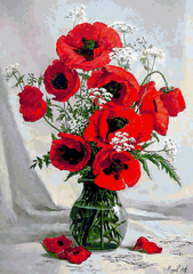 Маки - флора.маки.натюрморт, цветы, природа, букет - предпросмотр