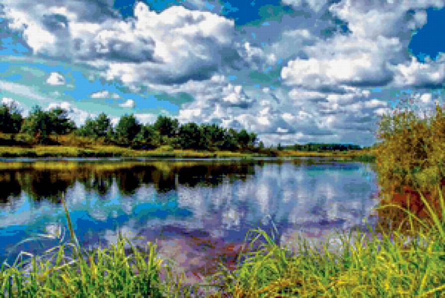 деревенская красота - речка, природа, лето, пейзаж - предпросмотр