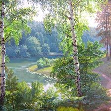 Схема вышивки «Лесная река»