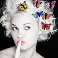 Схема вышивки «бабочки в волосах»