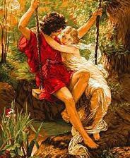 Схема вышивки «пара на качели»