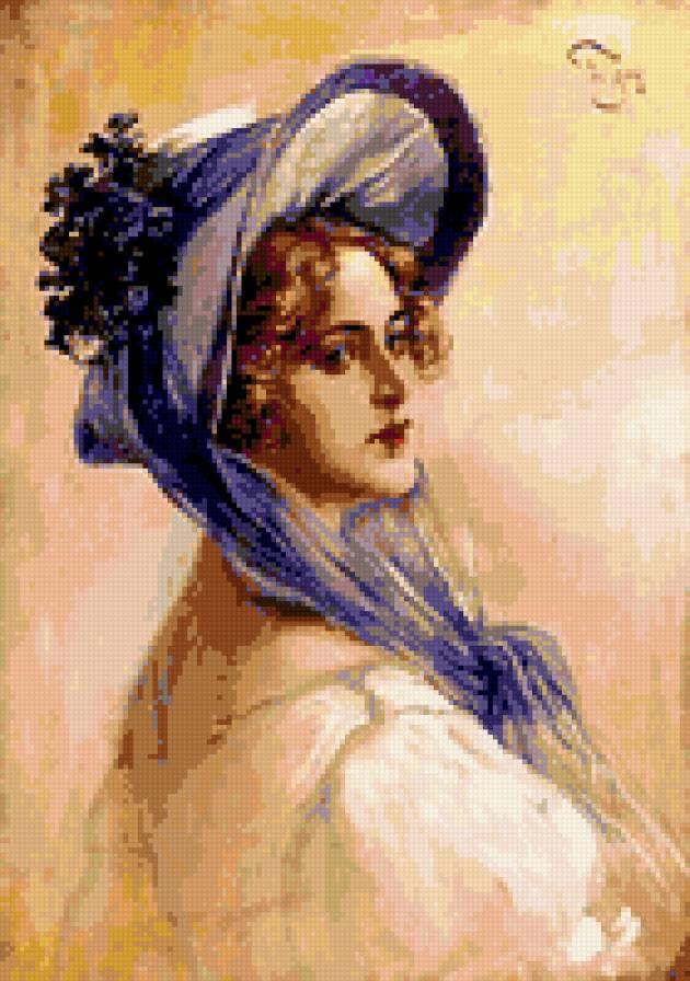 женский образ - картина девушка нежность шляпка - предпросмотр