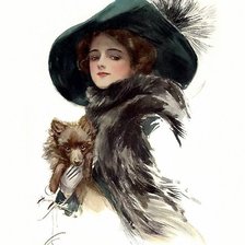 Схема вышивки «дама с собачкой»