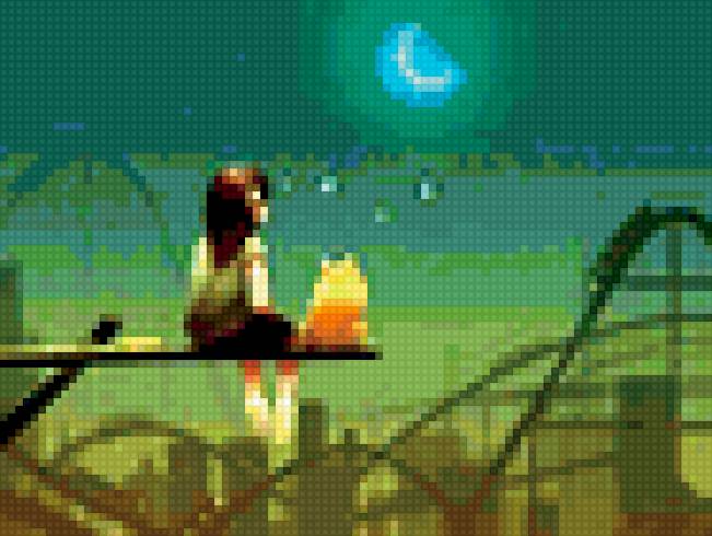 Ночь - девушка, кот, ночь - предпросмотр