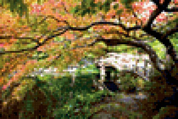 Сад в замке - сад, мост, дерево - предпросмотр