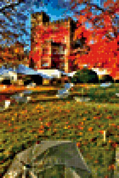 Двор замка Хэтли - замок, зонты, двор - предпросмотр