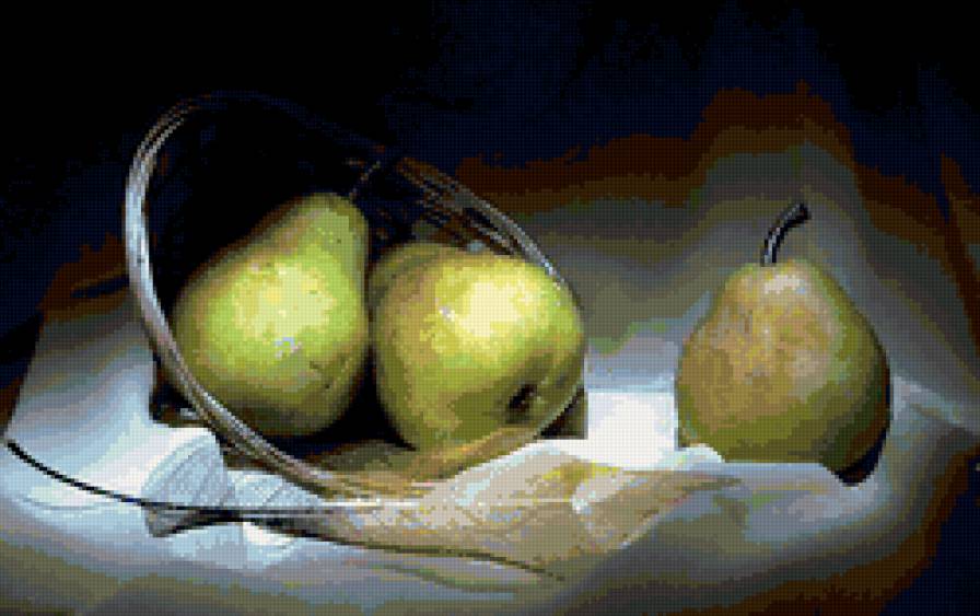 Этюд с грушами. - груши, фрукты, натюрморт - предпросмотр