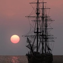 Схема вышивки «Парусник на закате»