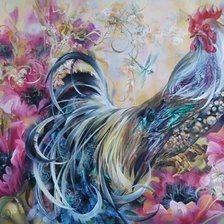 Схема вышивки «ПЕТУХ В МАКАХ»