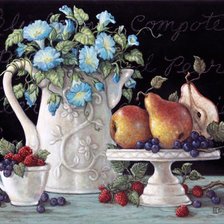 Схема вышивки «Цветы в Кофейнике»