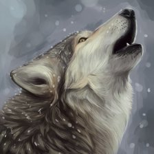 Схема вышивки «Одинокий волк»