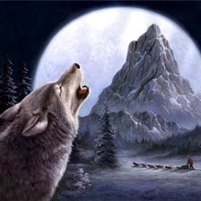 Схема вышивки «Одинокий волк»