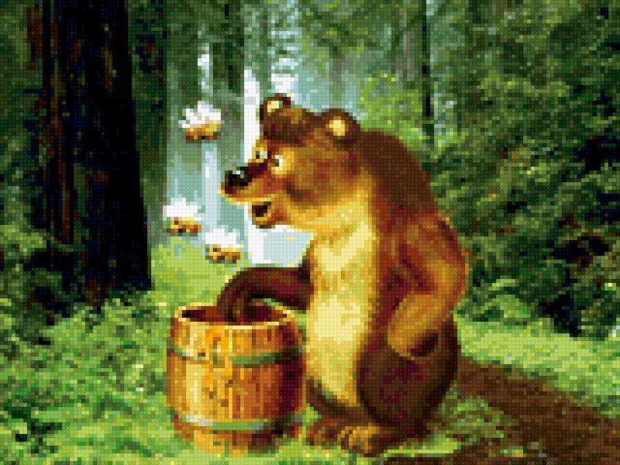 медведь и пчелы - медведь - предпросмотр