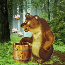 Схема вышивки «медведь и пчелы»