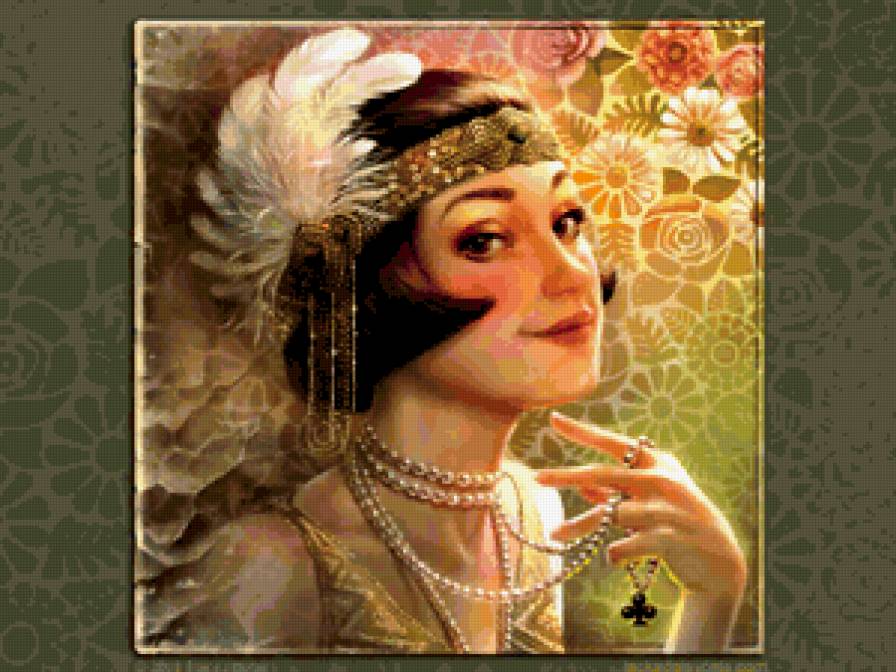 Дама - дама, девушка, картина - предпросмотр