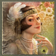 Схема вышивки «Дама»