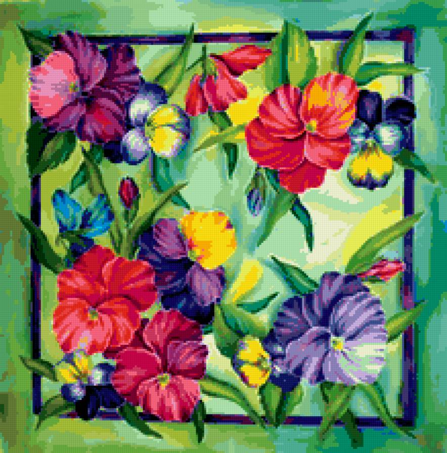 анютины глазки(подушка) - красота - предпросмотр