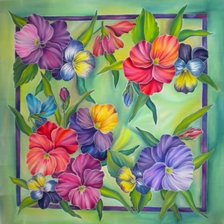 анютины глазки(подушка)