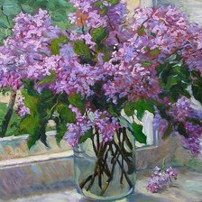 Схема вышивки «Сирень в банке»