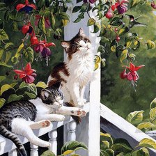 Схема вышивки «кошки»