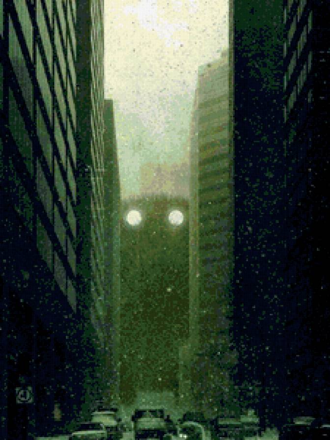 Город - снег, здания, город, машины - предпросмотр