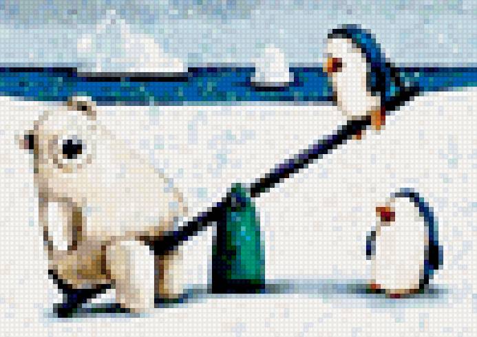 Мишка и пингвин - мишка, пингвин - предпросмотр