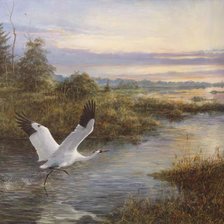 Схема вышивки «журавли»